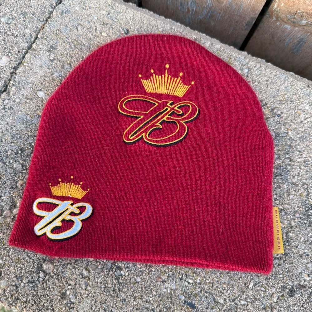 Budweiser Red Knit Beanie Gold Tag OS Unisex